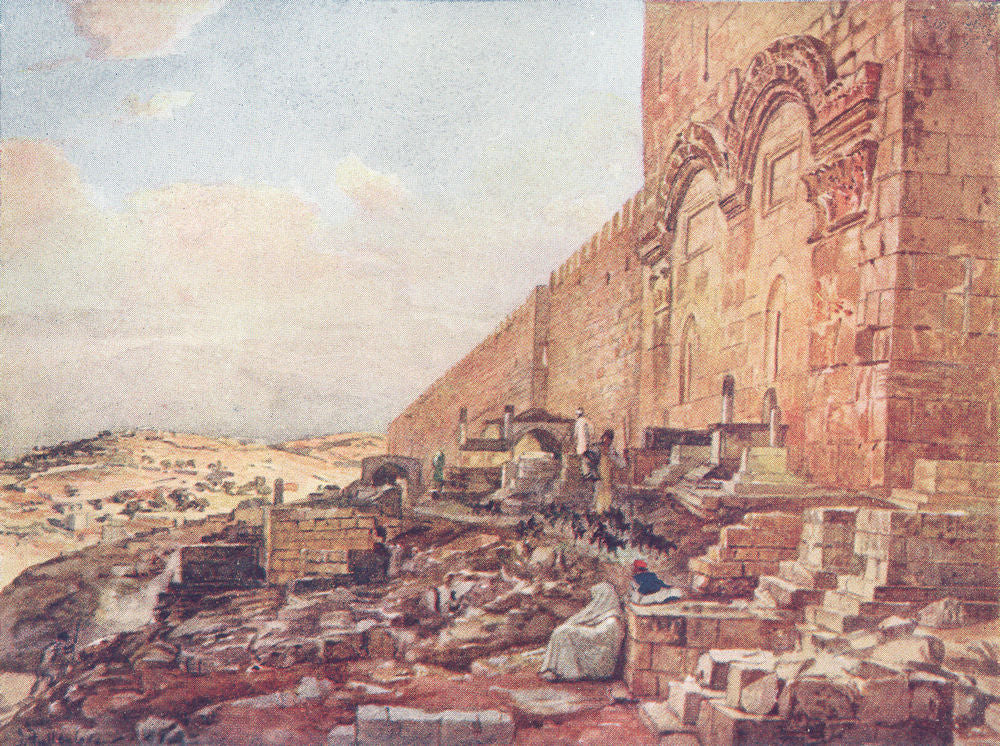 JERUSALEM. Of golden beautiful gate 1902 antique vintage print picture